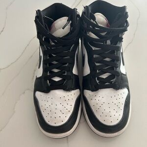 Black and white high top sneakers